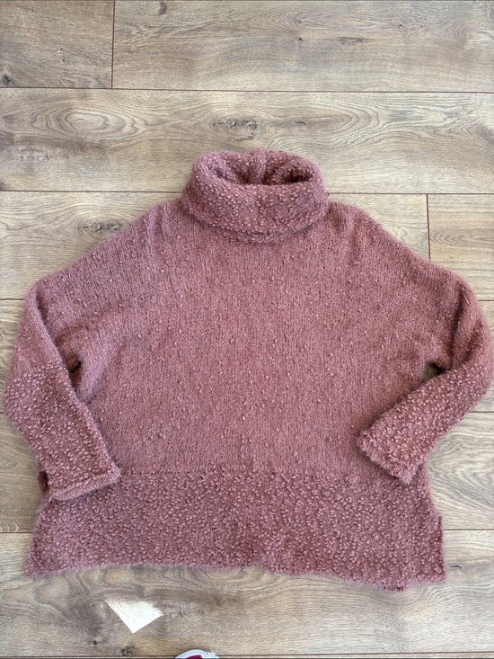 POL Sweaters - POL Clothing Oversized Boucle Knit Cowl Neck Sweater in Mauve / Dusty Rose